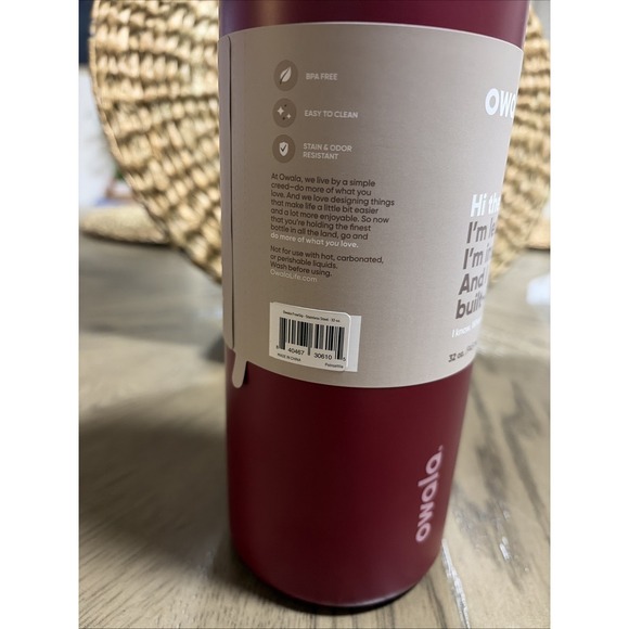 RARE NWT Owala FreeSip 32oz Stainless Steel Water Bottle Holiday Poinsettia - Picture 5 of 8